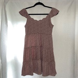 Pink floral scallop dress